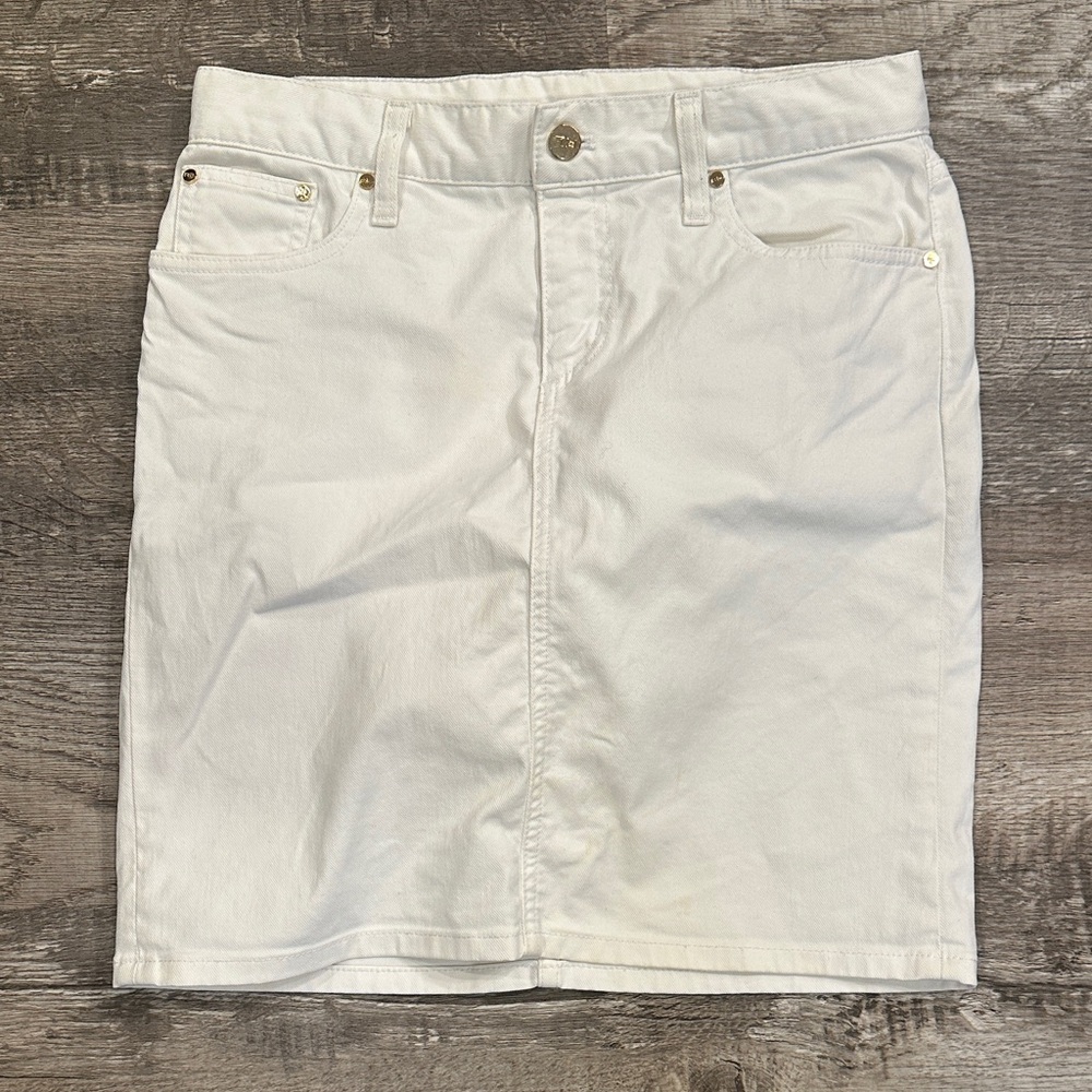 Ralph Lauren White Denim Pencil Skirt Size 28